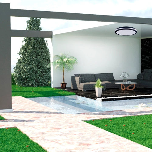 Kostean tilan LED-kattovalaisin plafondi | Ø400×55mm | 40W | 3CCT (3000K–6000K) | 4800lm | musta