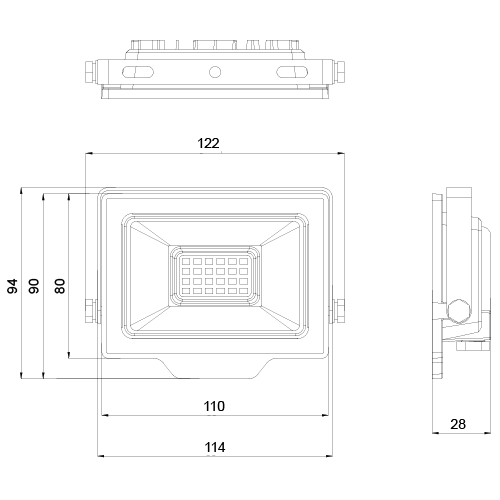 OLLO kosteudenkestävä LED-valonheitin | 20W | 2000lm | 4000K | IP65