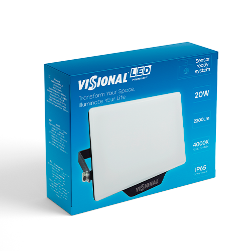 VISIONAL kosteudenkestävä LED-valonheitin | 20W | 2200lm | 4000K | IP65