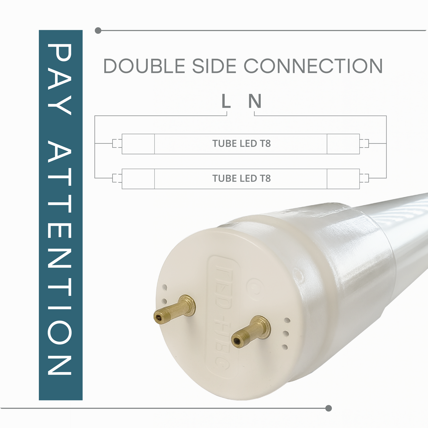VISION-EL LED-loisteputki | T8 | G13 | 150cm | 24W | 2400lm | 6000K | IP20 {Kaksipäinen}