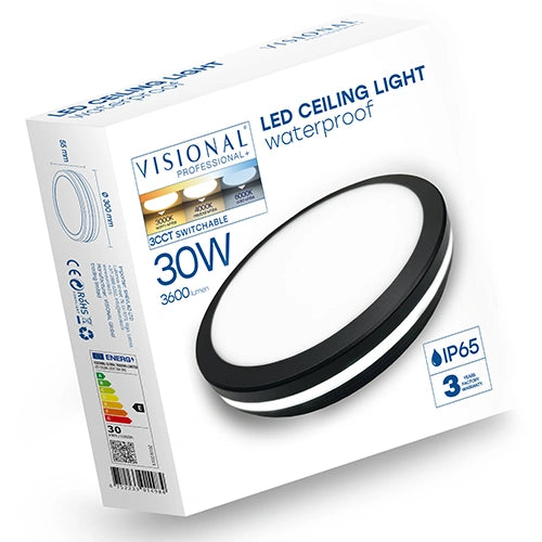 Kostean tilan LED-plafondi | 30W | musta