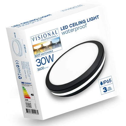 Kostean tilan LED-plafondi | 30W | musta