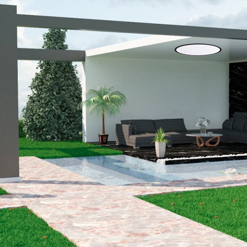 Kostean tilan SLIM LED-kattovalaisin plafondi | Ø230×25mm | 18W | 3CCT (3000K–6000K) | 2160lm | IP65 | musta