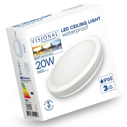 Kostean tilan LED-plafondi liiketunnistimella | 20W | valkoinen