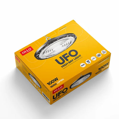 OLLO LED-hallivalaisin UFO | 100W | 15 000lm | 4000K | IP65 | Musta