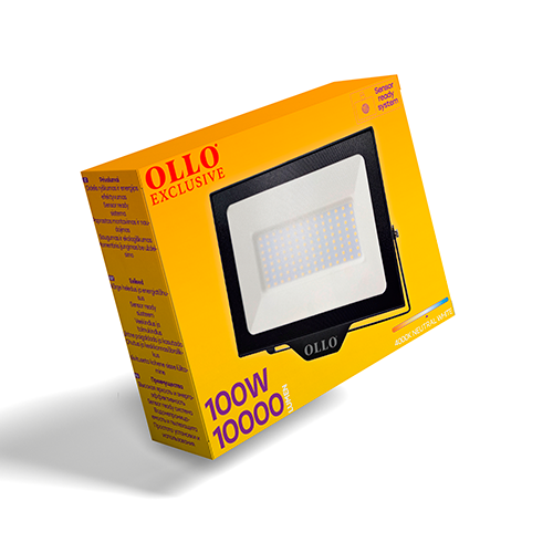 OLLO kosteudenkestävä LED-valonheitin | 100W | 10 000lm | 4000K | IP65