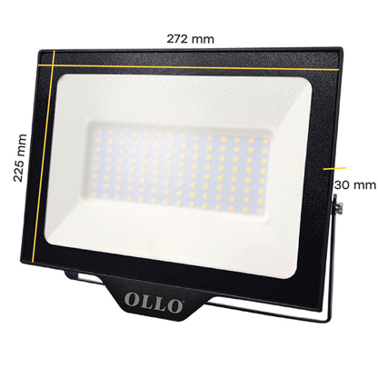 OLLO kosteudenkestävä LED-valonheitin | 100W | 10 000lm | 4000K | IP65