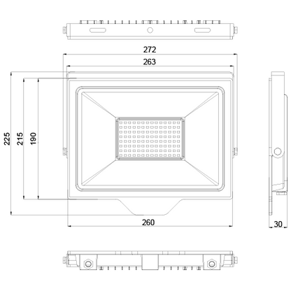 OLLO kosteudenkestävä LED-valonheitin | 100W | 10 000lm | 4000K | IP65