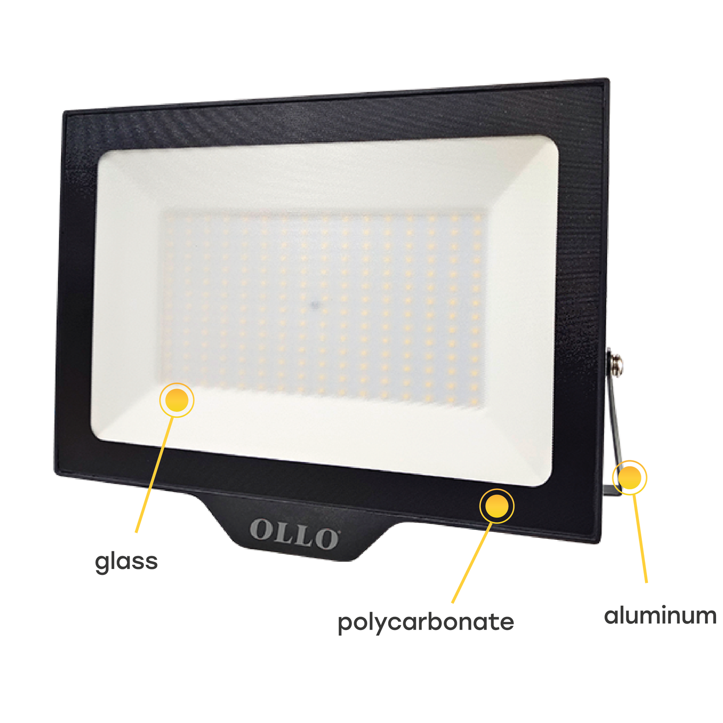 OLLO kosteudenkestävä LED-valonheitin | 10W | 1000lm | 4000K | IP65