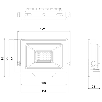 OLLO kosteudenkestävä LED-valonheitin | 20W | 2000lm | 4000K | IP65