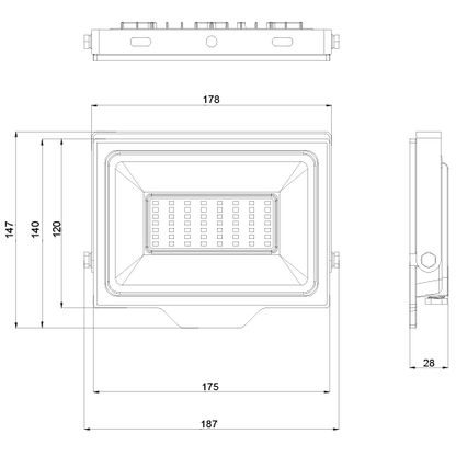 OLLO kosteudenkestävä LED-valonheitin | 50W | 5000lm | 4000K | IP65