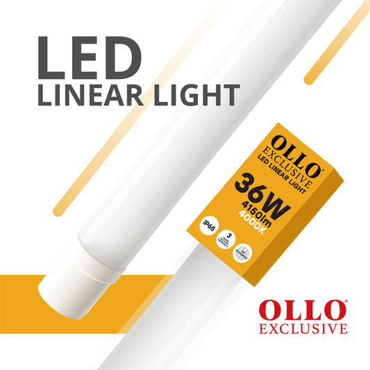 OLLO kosteudenkestävä lineaariset LED-valaisin | 120cm | 36W | 4150lm | 4000K | IP65 | Valkoinen