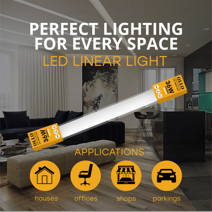 OLLO kosteudenkestävä lineaariset LED-valaisin | 120cm | 36W | 4150lm | 4000K | IP65 | Valkoinen