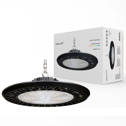 VISIONAL LED-hallivalaisin UFO | 200W | 32 000lm | 4000K | IP66 | Musta