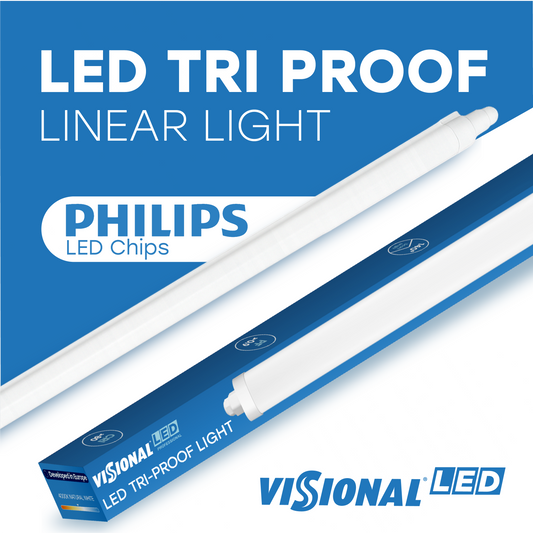 VISIONAL kosteudenkestävä lineaariset LED-valaisin PHILIPS-dioodeilla | 150cm | 50W | 8800lm | 4000K | IP65 | Valkoinen