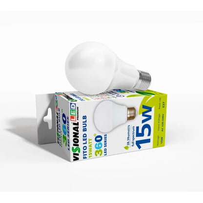 VISIONAL LED-kasvilamppu | E27 | 15W | 4000K | IP20