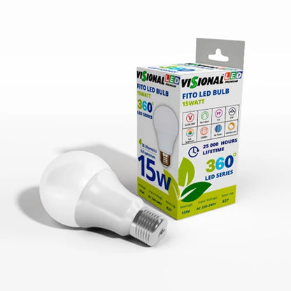 VISIONAL LED-kasvilamppu | E27 | 15W | 4000K | IP20