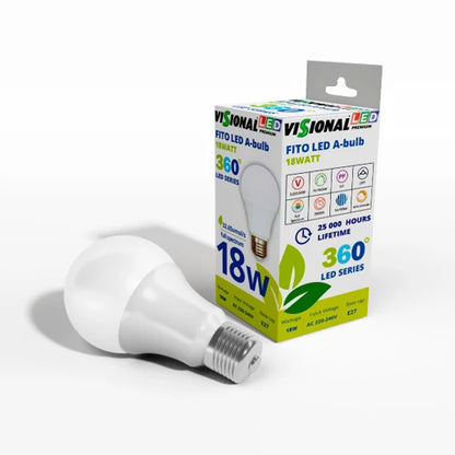 VISIONAL LED-kasvilamppu | E27 | 18W | 4000K | IP20
