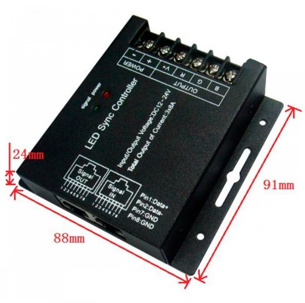 VISIONAL RGB LED-ohjain | 12V-24V | 8A