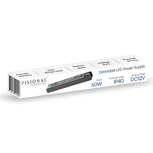VISIONAL himmennettävä LED-muuntaja | 60W | 12V | 5A | IP40