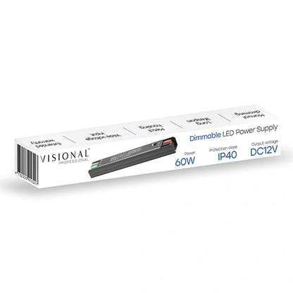 VISIONAL himmennettävä LED-muuntaja | 60W | 12V | 5A | IP40