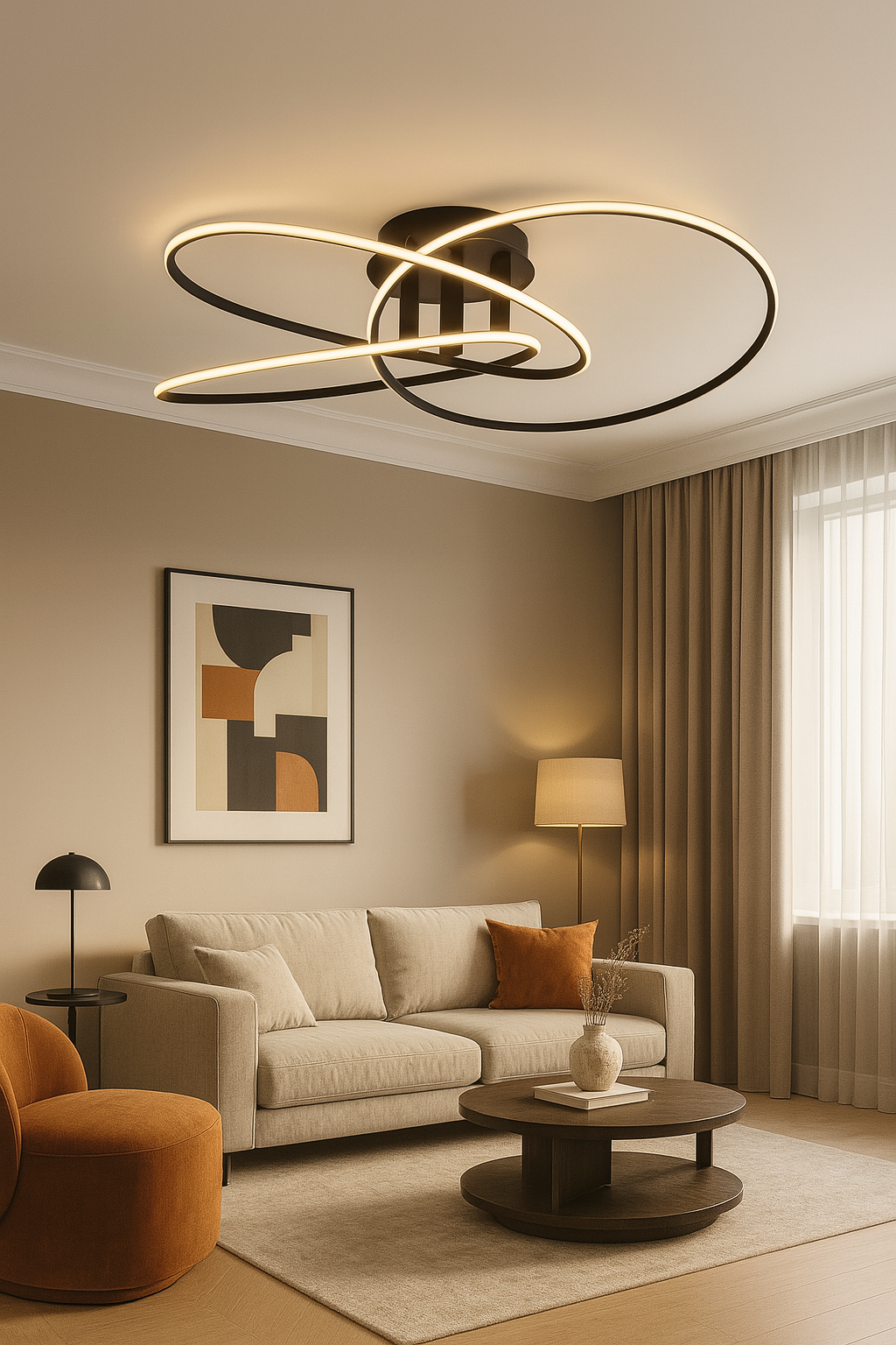 VISIONAL Kattovalaisin INCANTO LUMINOSO | 60W | 7200lm | 3000K | IP20 | Musta