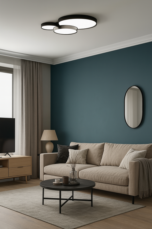 VISIONAL Kattovalaisin OMBRA DI SIENA TRE | 100W | 12 000lm | 3000K | IP20 | Musta