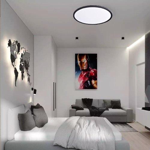 VISIONAL kosteudenkestävä LED-plafondi kattovalaisin | 230x25 mm | 18W | 2160lm | 3CCT | IP44 | Musta