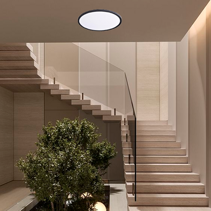 VISIONAL kosteudenkestävä LED-plafondi kattovalaisin | 230x25 mm | 18W | 2160lm | 3CCT | IP44 | Musta