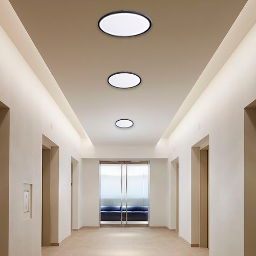 VISIONAL kosteudenkestävä LED-plafondi kattovalaisin | 230x25 mm | 18W | 2160lm | 3CCT | IP44 | Musta