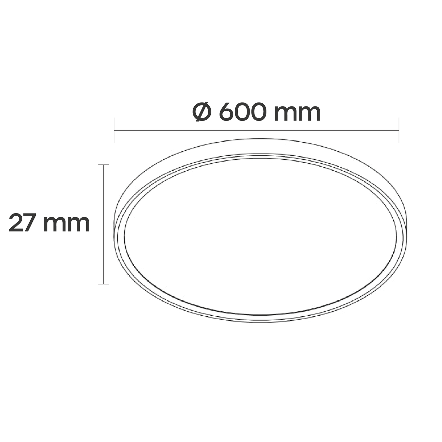 VISIONAL kosteudenkestävä LED-plafondi kattovalaisin | 600x27 mm | 50W | 6000lm | 3CCT | IP44 | Valkoinen