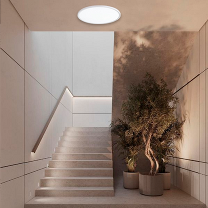VISIONAL kosteudenkestävä LED-plafondi kattovalaisin | 600x27 mm | 50W | 6000lm | 3CCT | IP44 | Valkoinen
