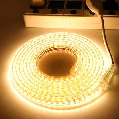 VISIONAL LED-nauha sisä-ja ulkotiloihin | 1m-50m | 220V | 8W | 760lm/m | 3000K | IP67