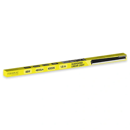 VISIONAL lineaariset LED-riippuvalaisin | 150cm | 48W | 4800lm | 4000K | IP40 | Musta