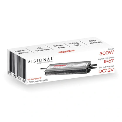 VISIONAL vedenpitävä LED-muuntaja | 300W | 12V | 25A | IP67