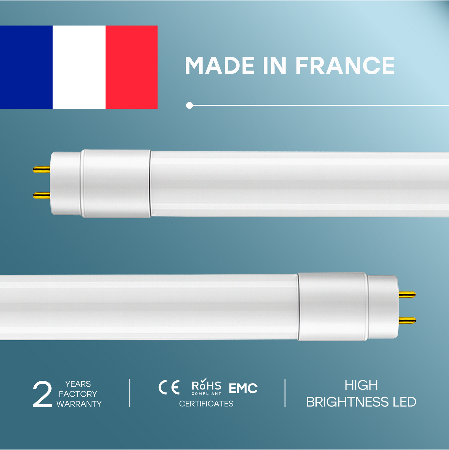 VISION-EL LED-loisteputki | T8 | G13 | 150cm | 24W | 2400lm | 4000K | IP20 {Kaksipäinen}