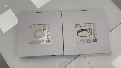 VISIONAL kosteudenkestävä LED-plafondi kattovalaisin | 300x55 mm | 30W | 3600lm | 3CCT | IP65 | Musta